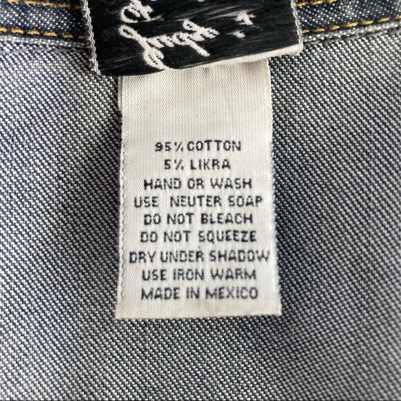 Judy’s Fashion Western Denim Pearl Snap Long Sleeve Shirt 13 - Picture 9 of 9